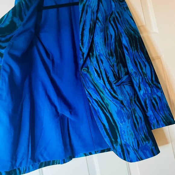 DVF Blue Leopard Blazer Sz 4 - Picture 4 of 4